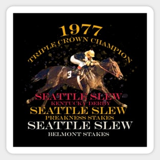 Seattle Slew Wins the 1977 Triple Crown Horse Racing Design Sticker